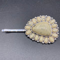#421H White Stone Cluster Hair Pin