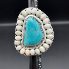 Load image into Gallery viewer, Turquoise/White Adjustable Ring
