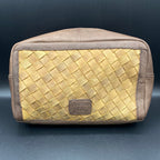 AD-153 Leather Weave Toiletry Bag