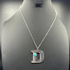 Turquoise Inspired Stamped Letter Necklace