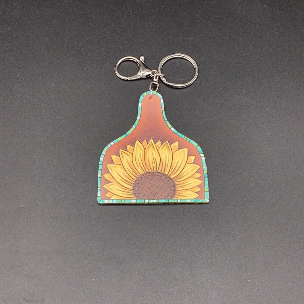 B526K Sunflower Leather Key Chain