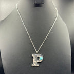 Turquoise Inspired Stamped Letter Necklace