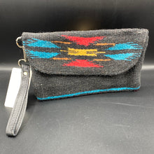 Load image into Gallery viewer, CW6 Black/Red Southwestern Woven Clutch Wristlet
