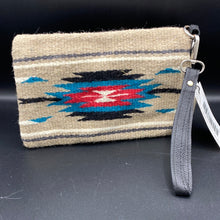 Load image into Gallery viewer, CW9 Beige/Turquoise Clutch Wristlet
