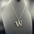 Turquoise Inspired Stamped Letter Necklace