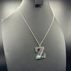 Turquoise Inspired Stamped Letter Necklace