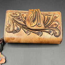 Load image into Gallery viewer, Leaf Tooled Leather Wallet
