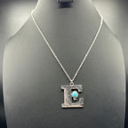 Turquoise Inspired Stamped Letter Necklace