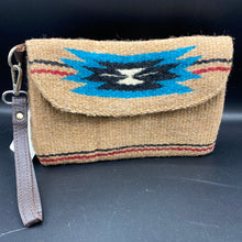 Load image into Gallery viewer, CW3 Tan Southwestern Woven Clutch Wristlet
