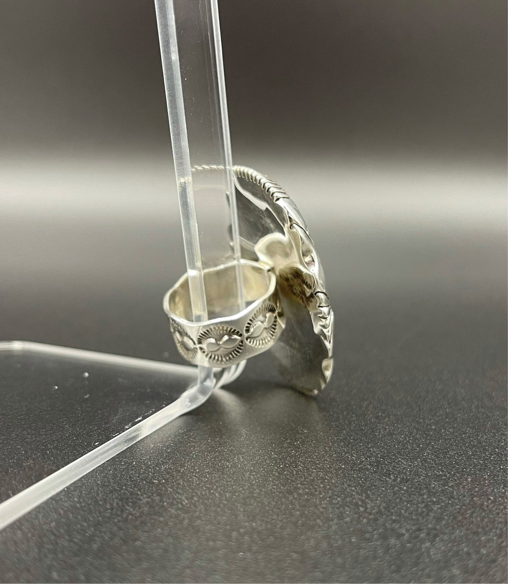 Coral Cluster Sterling Silver Ring