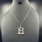 Turquoise Inspired Stamped Letter Necklace
