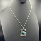 Turquoise Inspired Stamped Letter Necklace