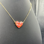 Pink Glitter Heart Necklace