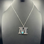 Turquoise Inspired Stamped Letter Necklace