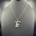 Turquoise Inspired Stamped Letter Necklace