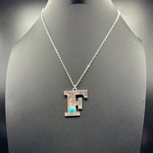 Load image into Gallery viewer, Turquoise Inspired Stamped Letter Necklace
