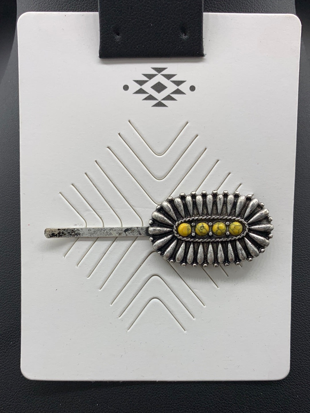 #409H Yellow Stone Cluster Hair Pin