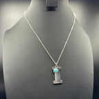 Turquoise Inspired Stamped Letter Necklace