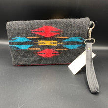 Load image into Gallery viewer, CW6 Black/Red Southwestern Woven Clutch Wristlet
