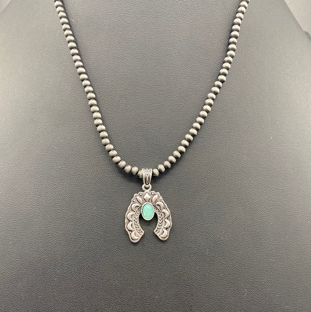 Turquoise Opal Inspired Naja Pendent Necklace