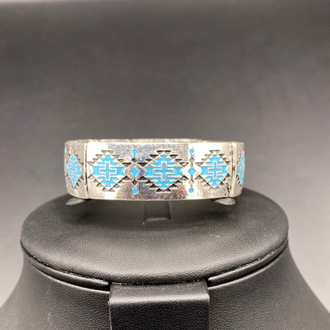 Turquoise Inspired Aztec Stretch Bracelet