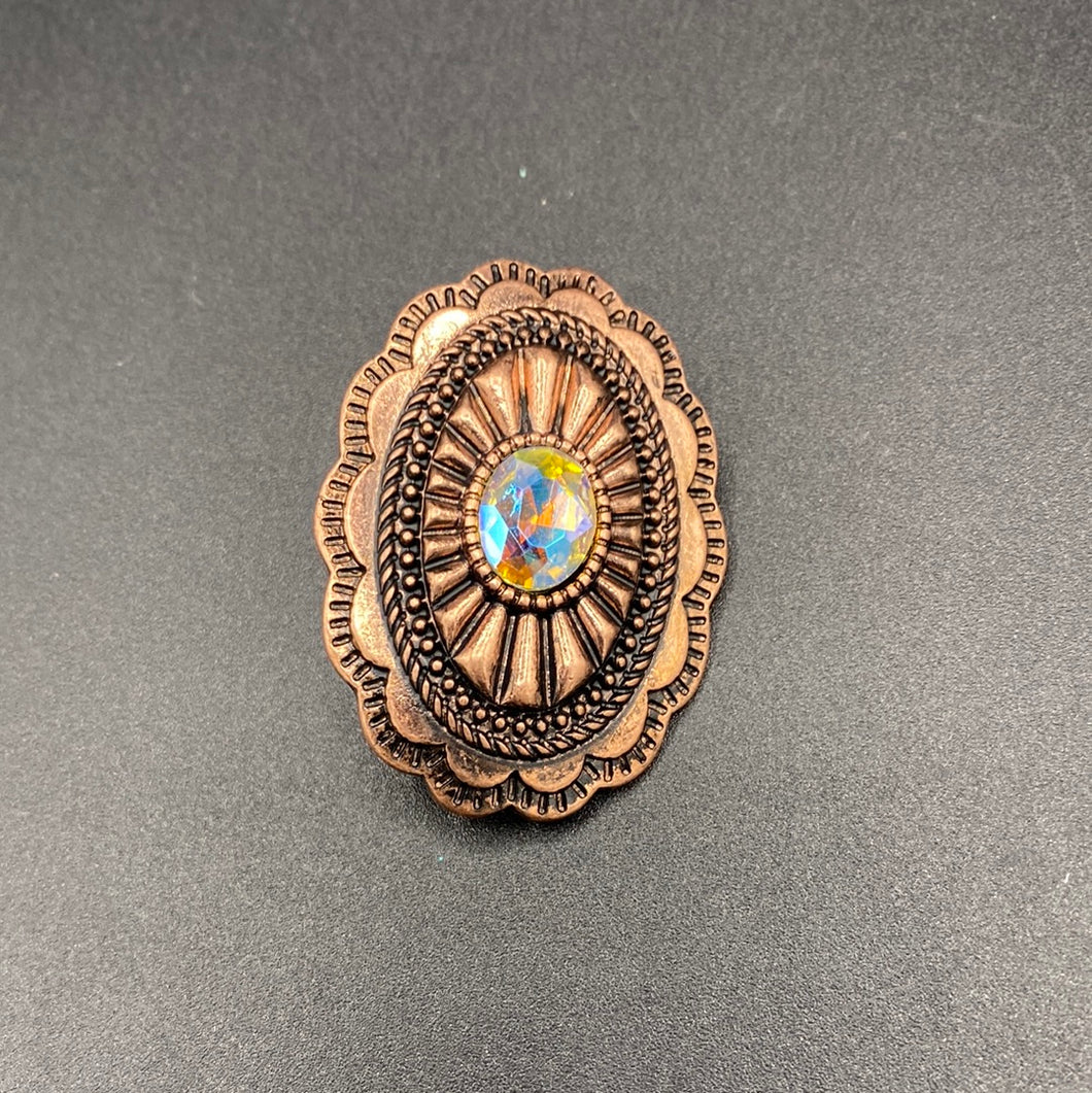 #B21HP Copper Oval Concho Inspired Hat Pin