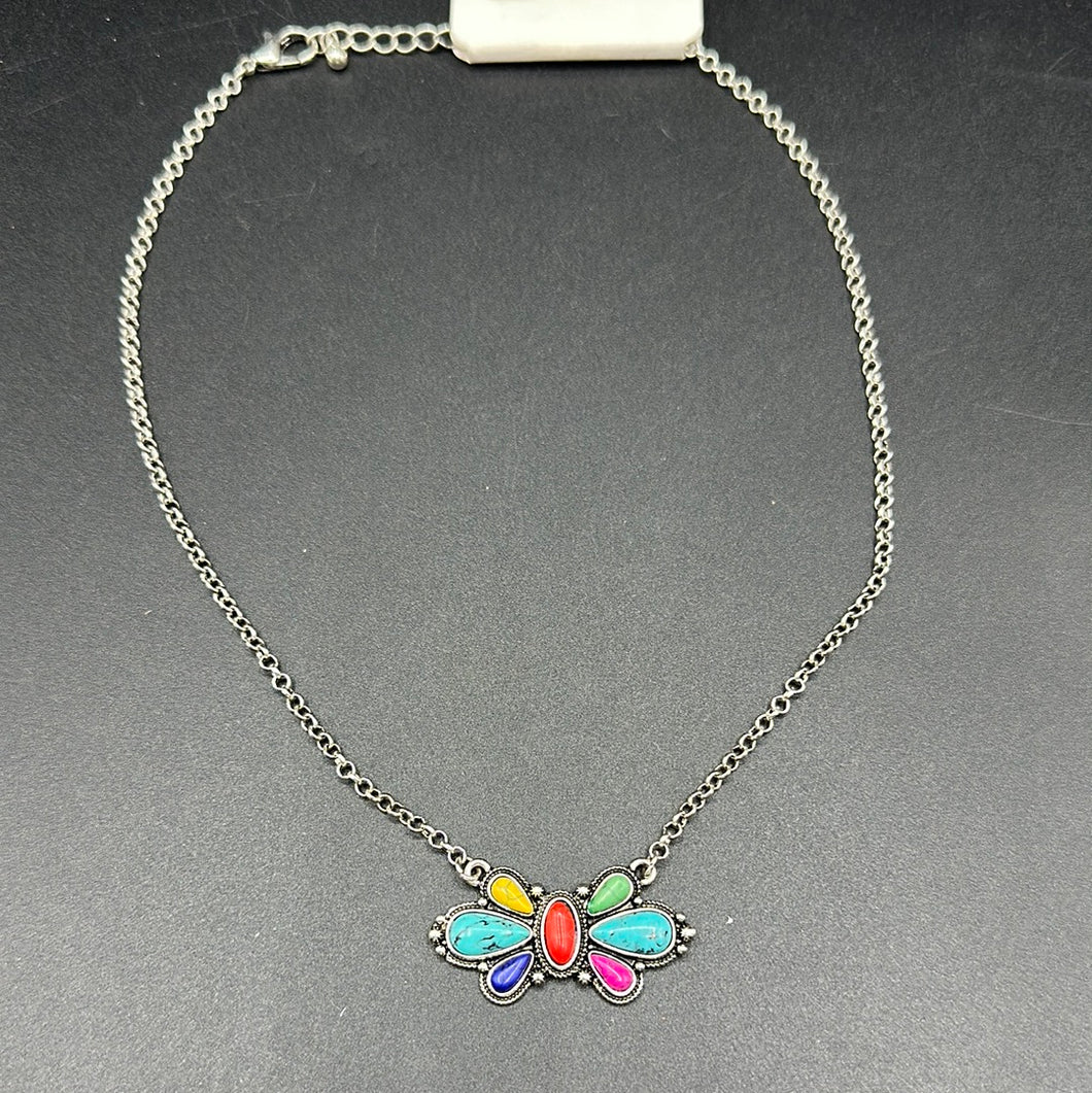 #A754N Multi. Color Inspired Chain Necklace