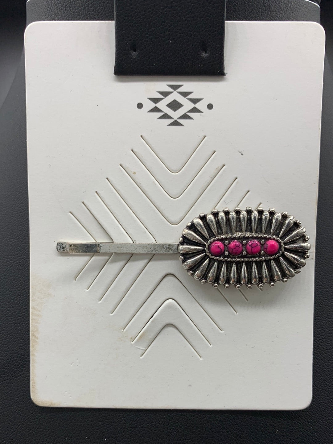 #410H Pink Stone Cluster Hair Pin Set