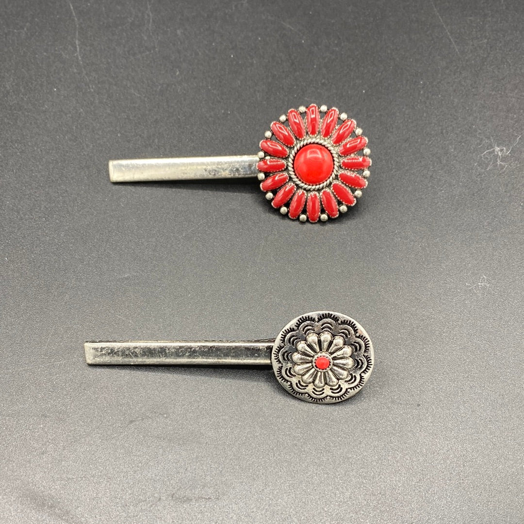 B440H Coral Inspired Cluster 2PC Hair Pin Set