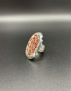 Coral Cluster Sterling Silver Ring