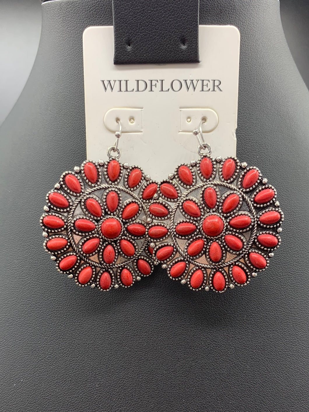 Coral Inspired Round Cluster Fishhook Earrings