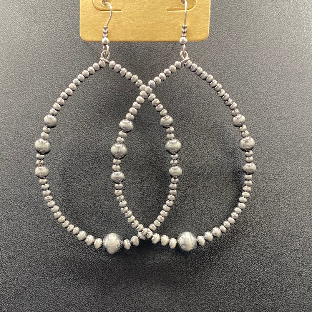 A540E-Single Strand Pearl Fishhook Earring