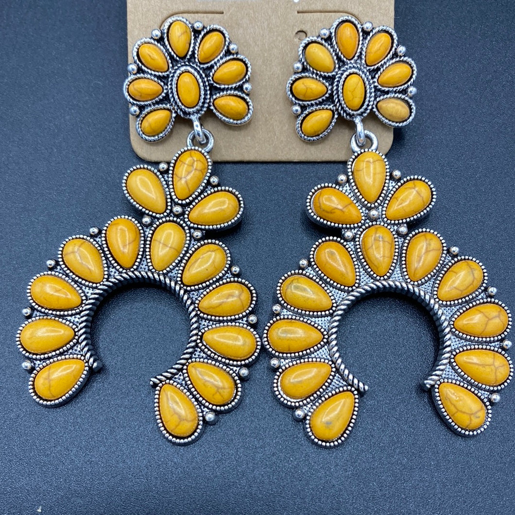 A3E Yellow Cluster Inspired Naja Post Earrings