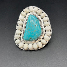 Load image into Gallery viewer, Turquoise/White Adjustable Ring
