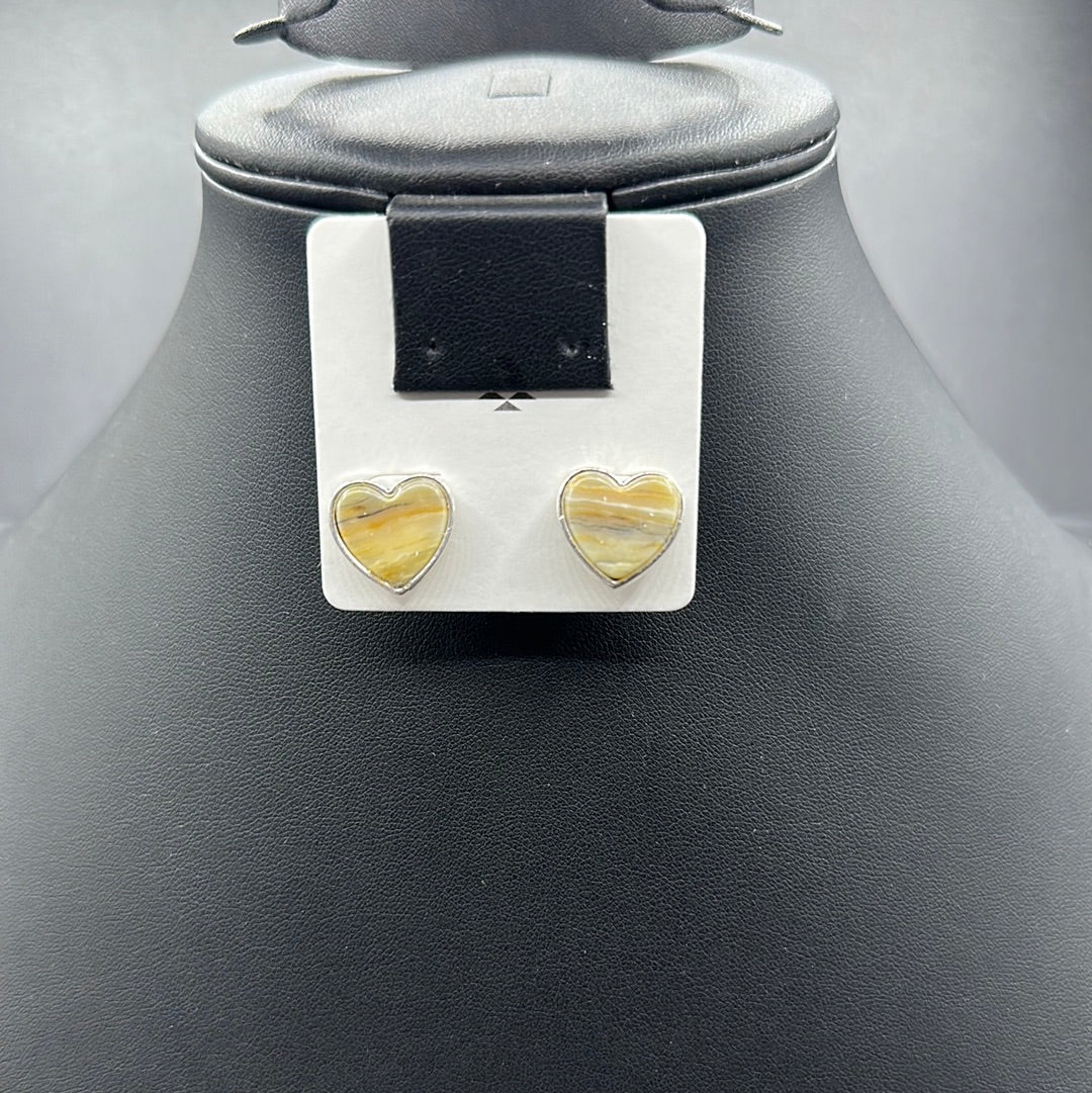 Gold Heart Post Earrings