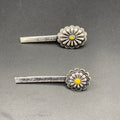 B448H Yellow Stone Concho 2PC Hair Pin Set