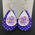 God Bless American Fishhook Earrings