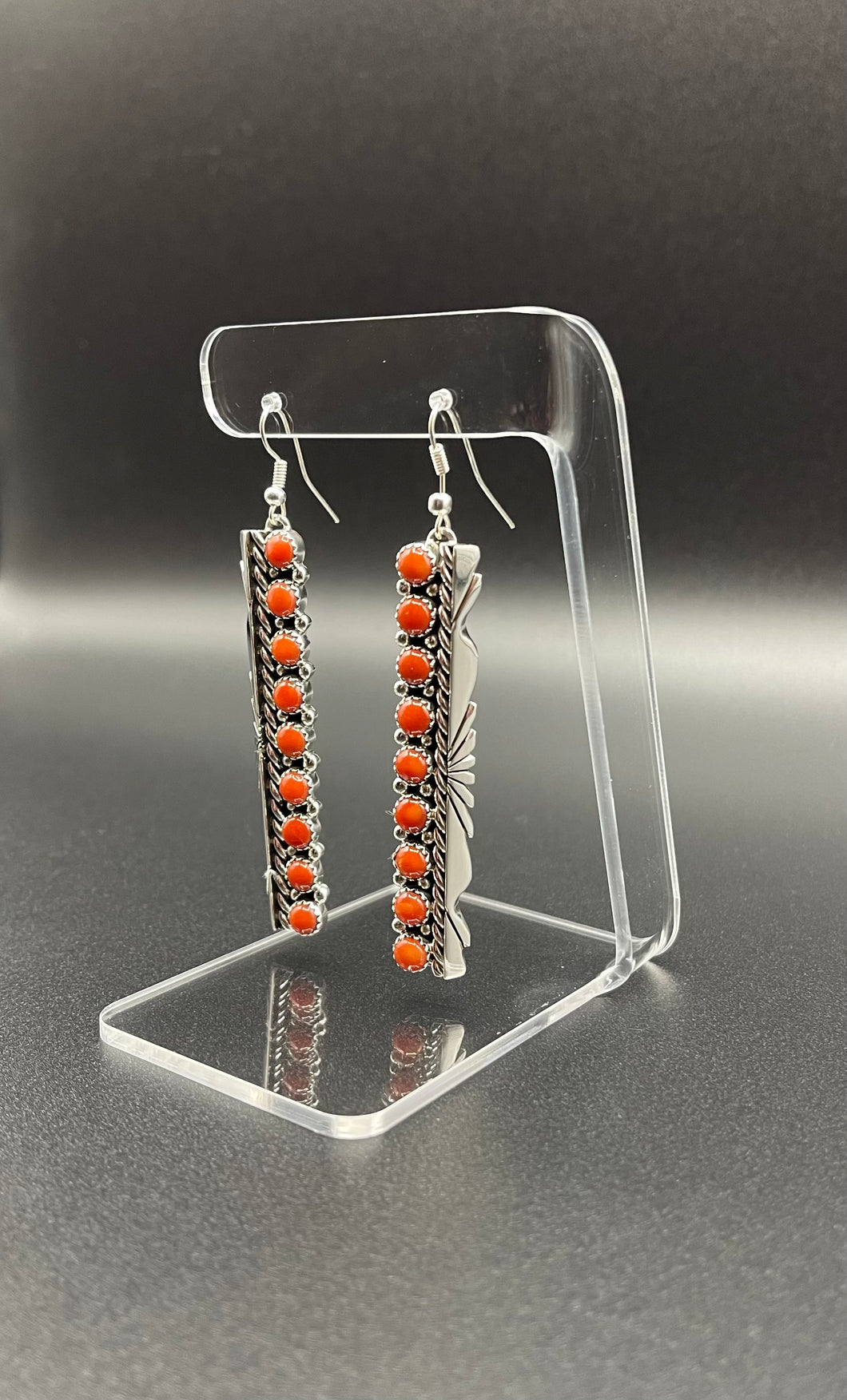 Coral Sterling Silver Earring