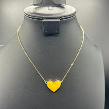 Load image into Gallery viewer, Yellow Crackle Heart Necklace
