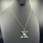 Turquoise Inspired Stamped Letter Necklace