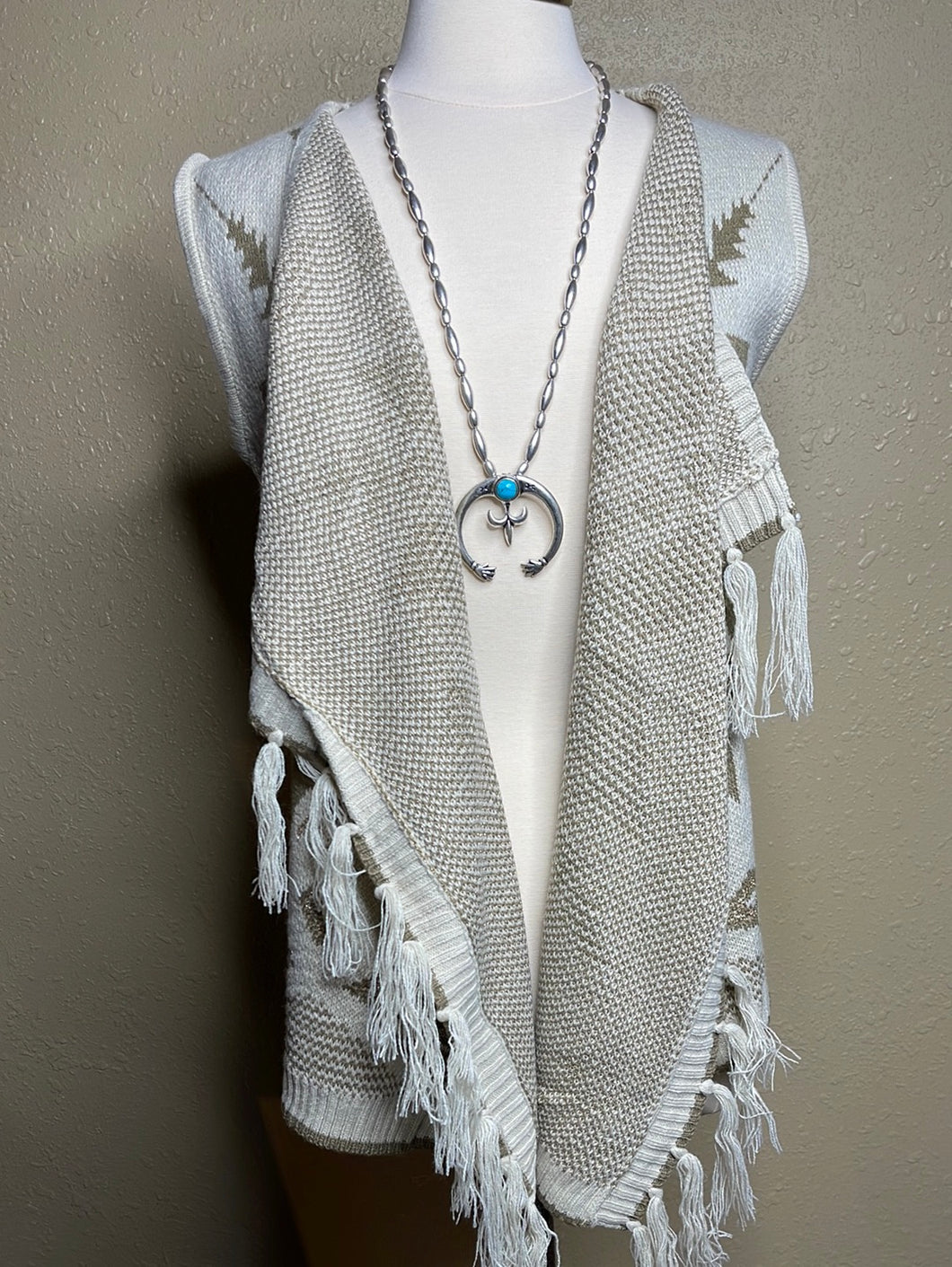 Beige Southwestern Design Vest