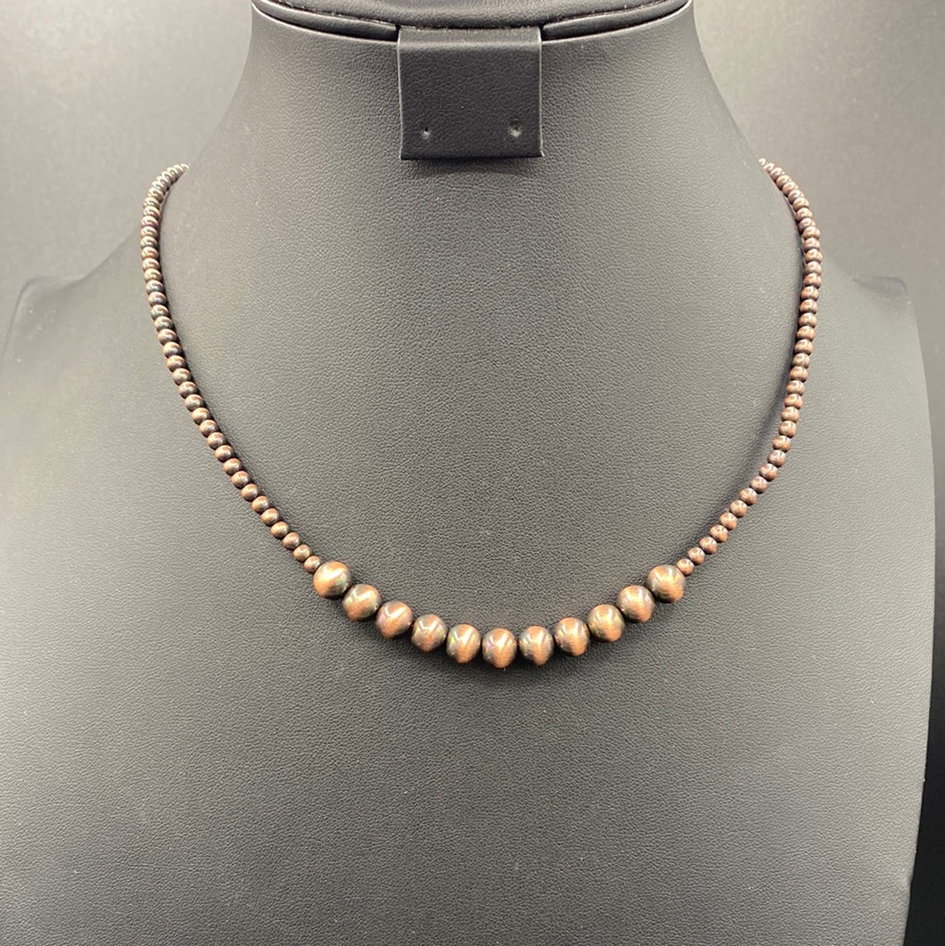 Coppertone Single Strand Pearl Necklace