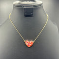 Pink Glitter Heart Necklace