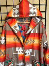 Load image into Gallery viewer, Brown Southwestern Hooded Coat
