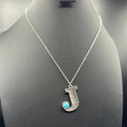 Turquoise Inspired Stamped Letter Necklace