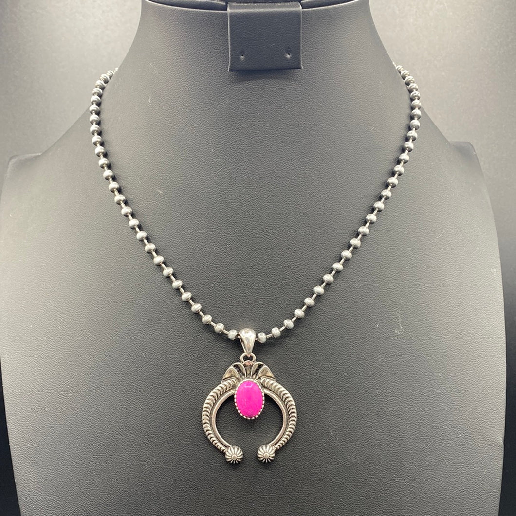 #B58N Pink Inspired Naja Pendant Necklace