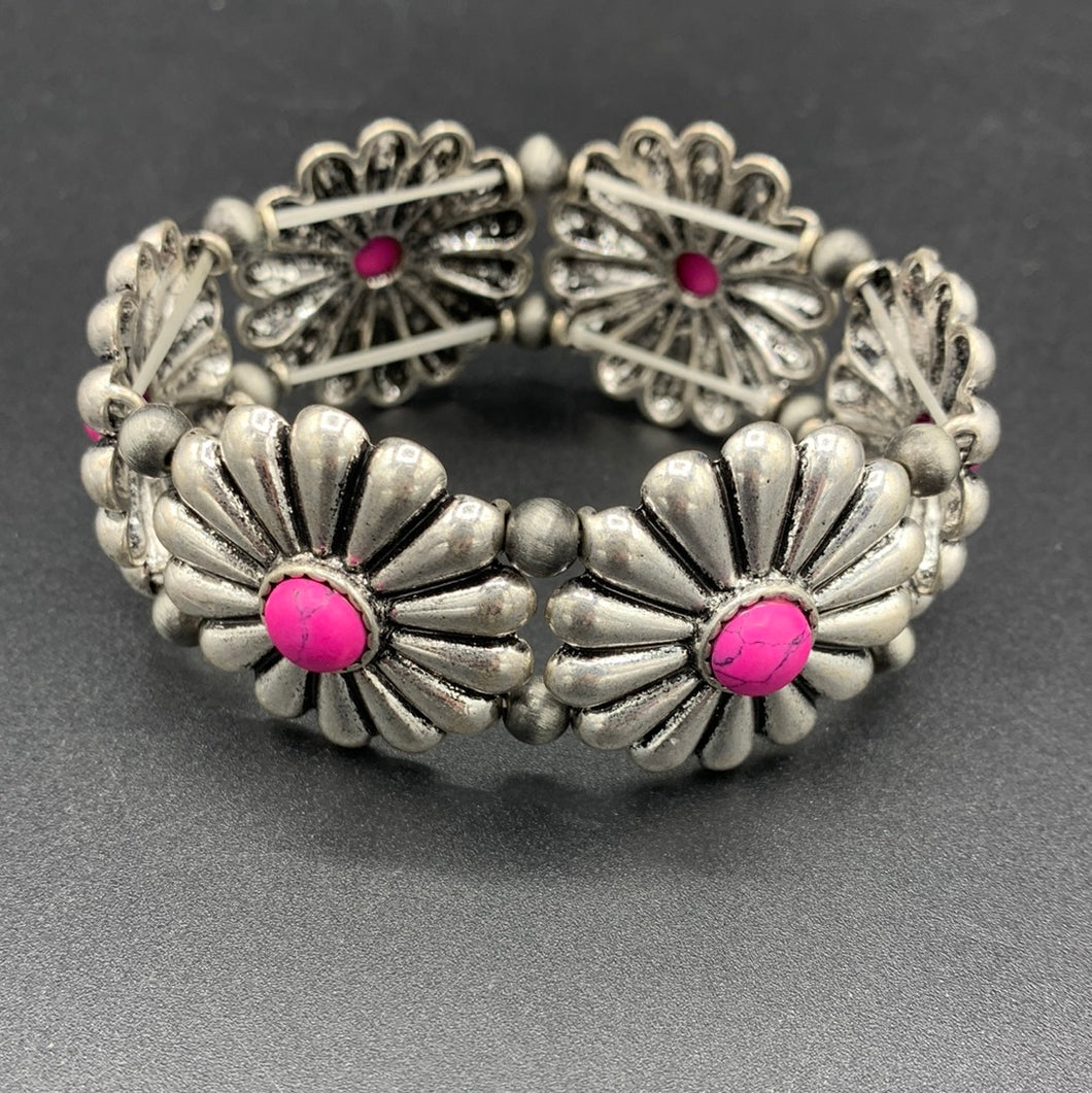 #617B Pink Concho Inspired Bracelet