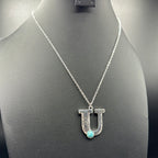Turquoise Inspired Stamped Letter Necklace