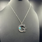 Turquoise Inspired Stamped Letter Necklace