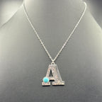 Turquoise Inspired Stamped Letter Necklace